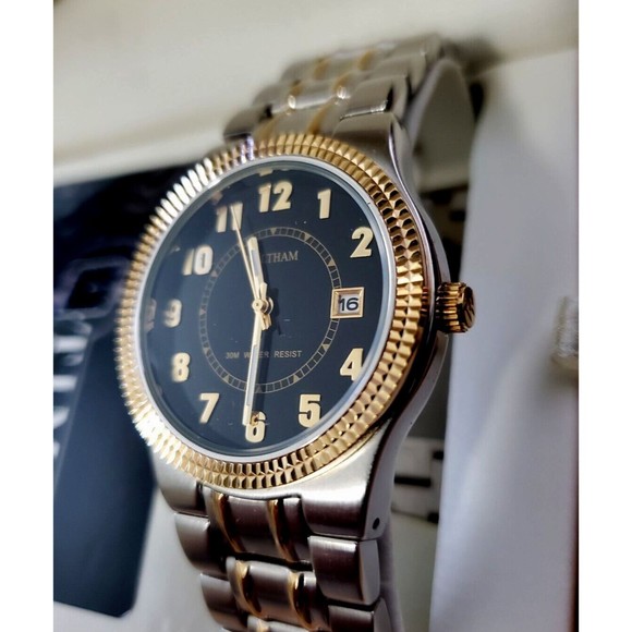 Pristine Rare Vintage WALTHAM President 80's Black Date just Retro Men's Watch - Picture 2 of 11